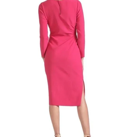New Sachin & Babi Size 6 Pink Dee Sheath Dress Long Sleeve Passionfruit NWT - Picture 2 of 10